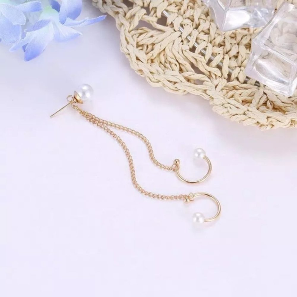 🍒 Pearl Double Cuff Earring - Picture 4 of 8